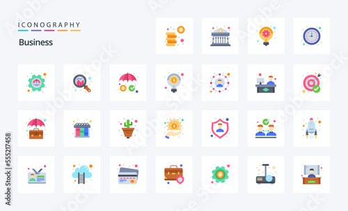 25 Business Flat color icon pack