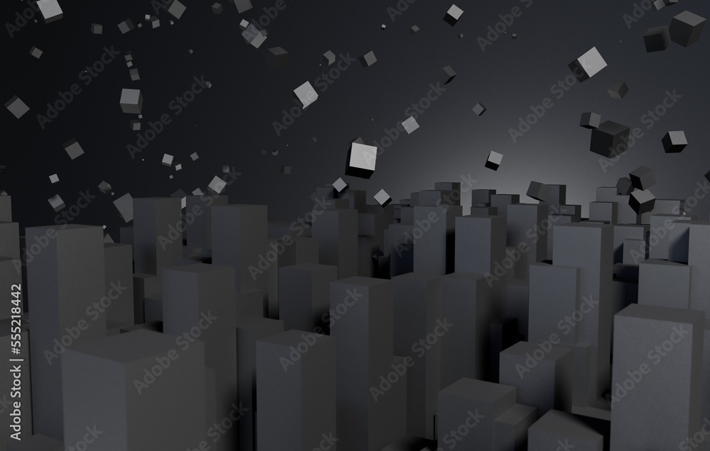 Obraz premium 3D Rendering abstract background flying cubic