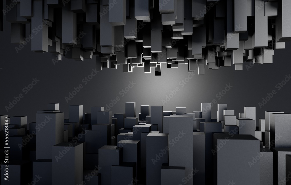 3D Rendering abstract background flying cubic 3D Rendering abstract background flying cubic
