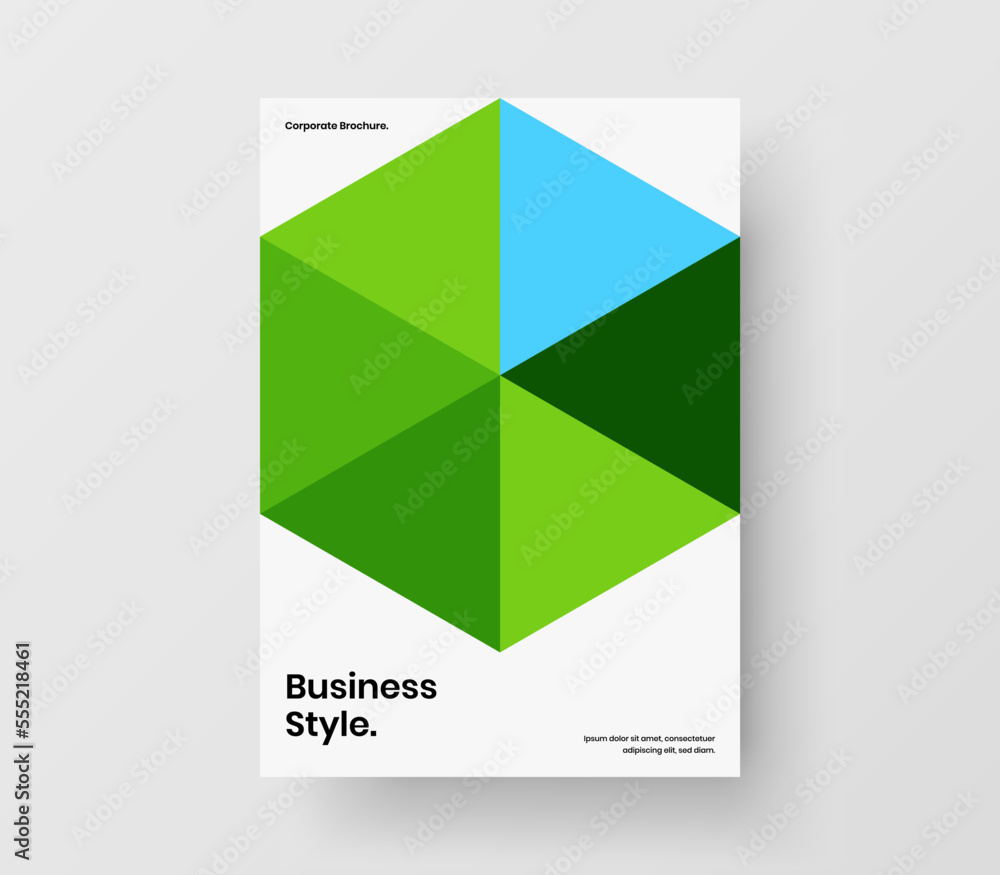 Amazing catalog cover A4 design vector concept. Premium geometric hexagons corporate identity template.