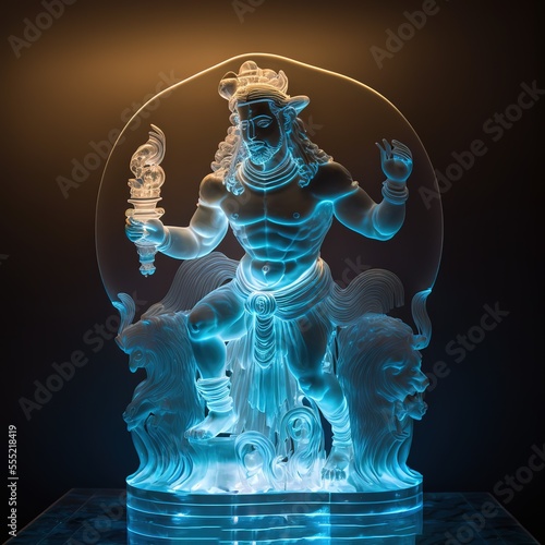 glass sculpture of an indian Zodiac Sign characters