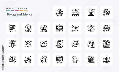 25 Biology Line icon pack