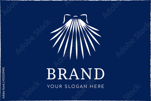 Scallop shell logo design template