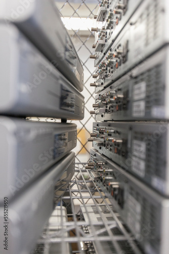 Racks of set top boxes