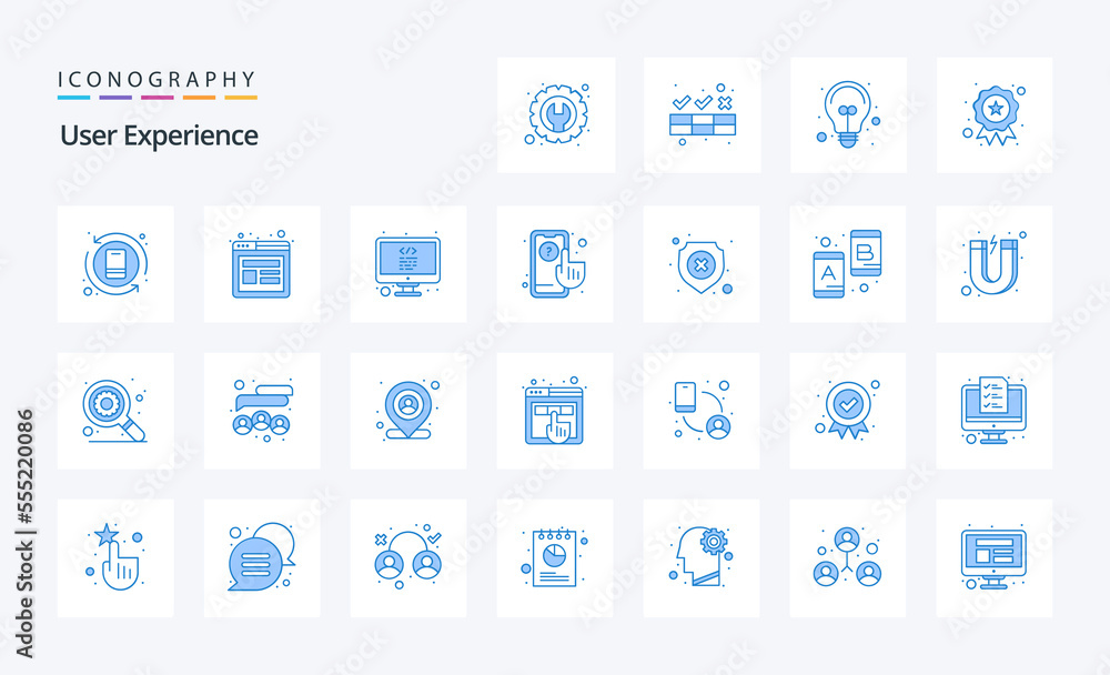 25 User Experience Blue icon pack