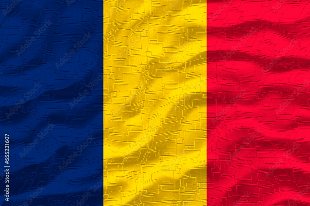 Fototapeta premium National flag of Chad. Background with flag of Chad.
