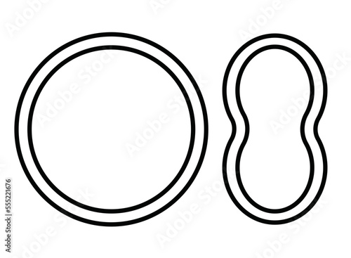 vaginal ring icon, editable stroke line, black line, transparent background