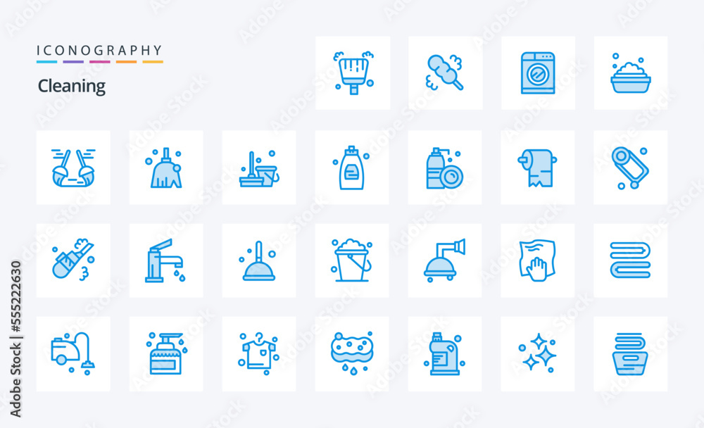 25 Cleaning Blue icon pack