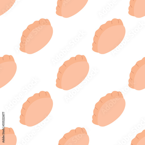 Colored jiaozi pattern. Asian food hand drawn vector illustrations. 