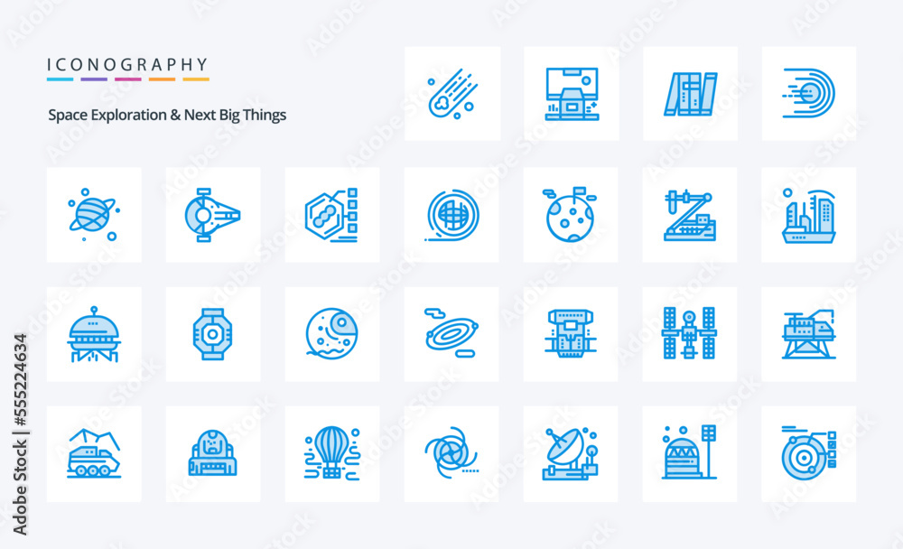 25 Space Exploration And Next Big Things Blue icon pack