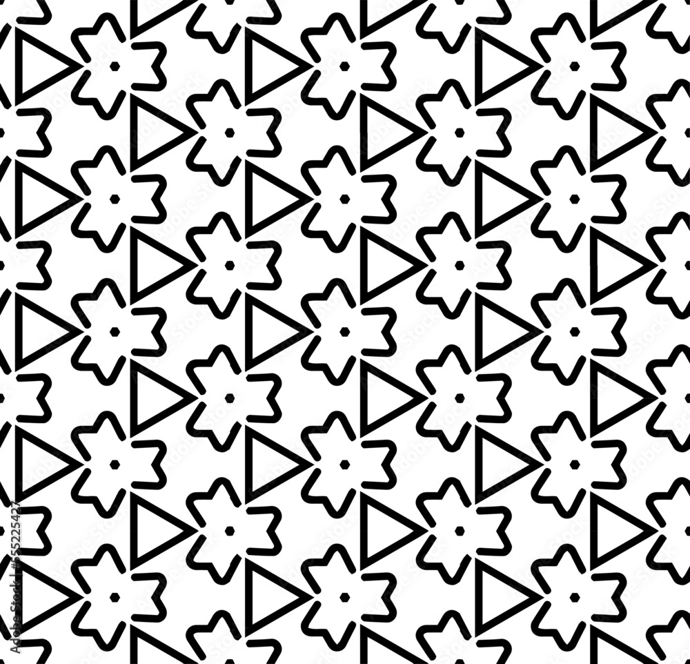 Black and white seamless pattern texture. Greyscale ornamental graphic design. Mosaic ornaments. Pattern template. Vector illustration. EPS10. Black and white seamless pattern texture. Greyscale ornamental graphic design. Mosaic ornaments. Pattern template. Vector illustration. EPS10.
