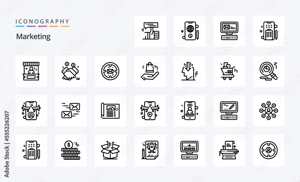 25 Marketing Line icon pack