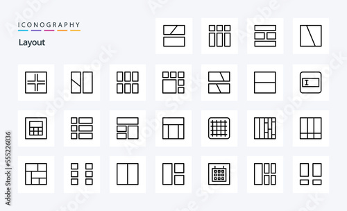 25 Layout Line icon pack