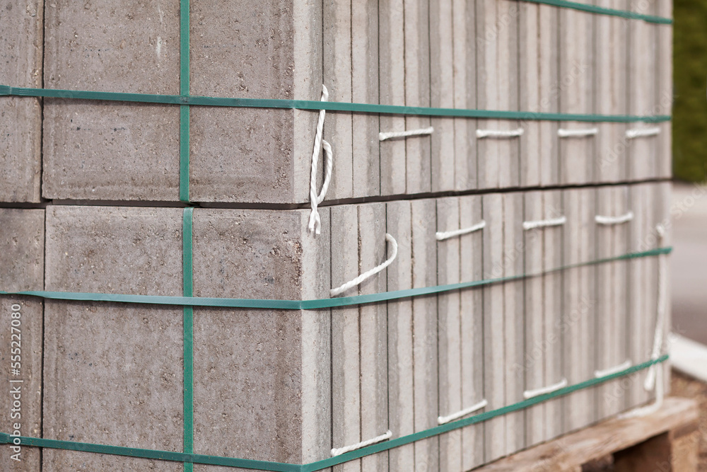 Fotografia do Stock Paving Stones Stack, Paving slabs, Curbs, Concrete