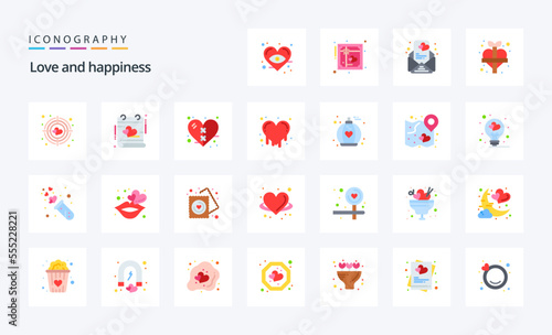 25 Love Flat color icon pack