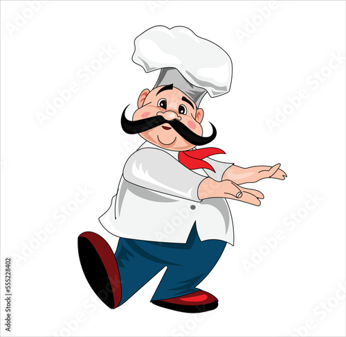 Chef mascot vector illustration on white background