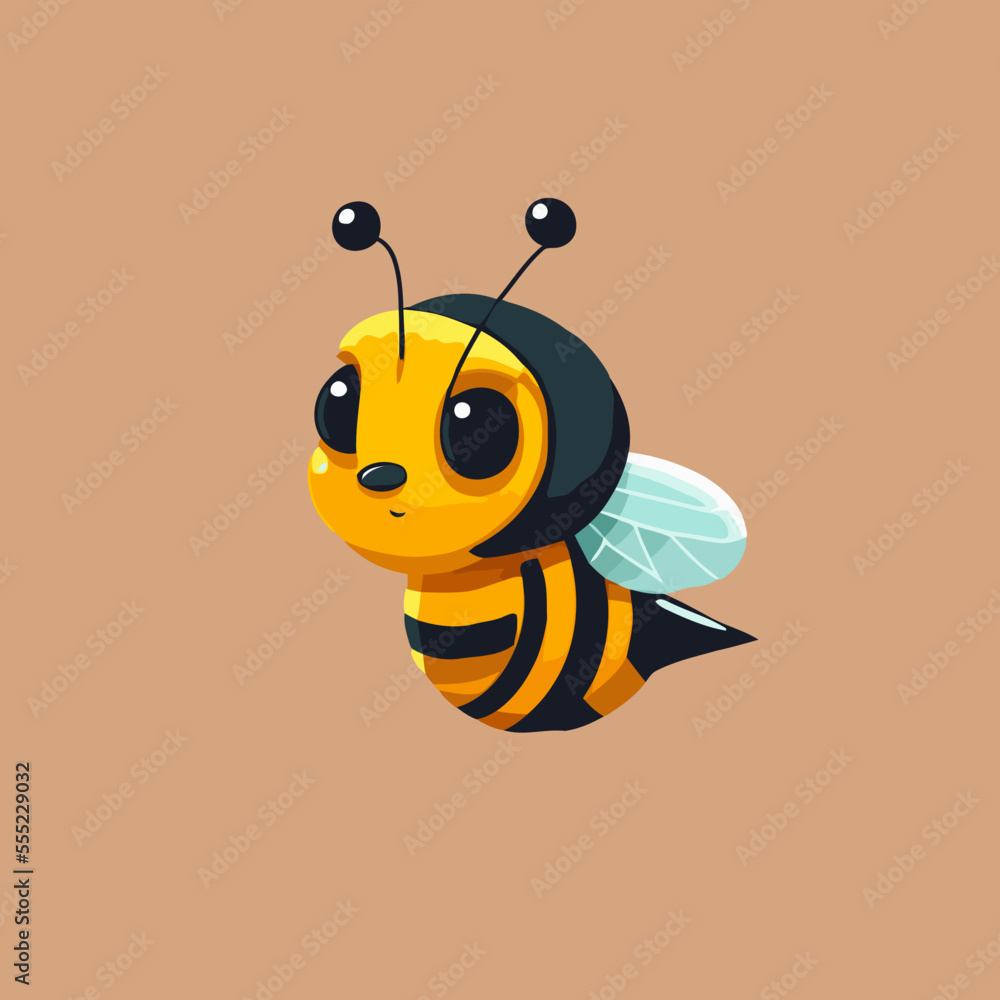 flying honey bee bumblebee character logo mascot flat vector flying honey bee bumblebee character logo mascot flat vector