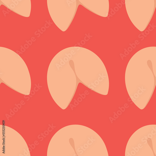 Fortune cookie vector cartoon pattern. Food, dessert, good fortune theme design element.