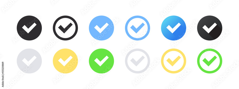 Verification Check Marks Profile Verification Vector Icons Verification Round Icons Vector