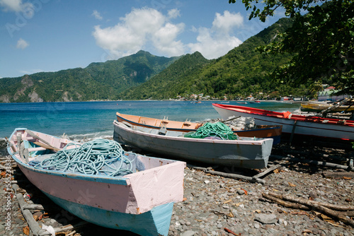 Scene from the small fishing village of Scotts Head in Dominica, West Indies; Scotts Head, Dominica, West Indies photo