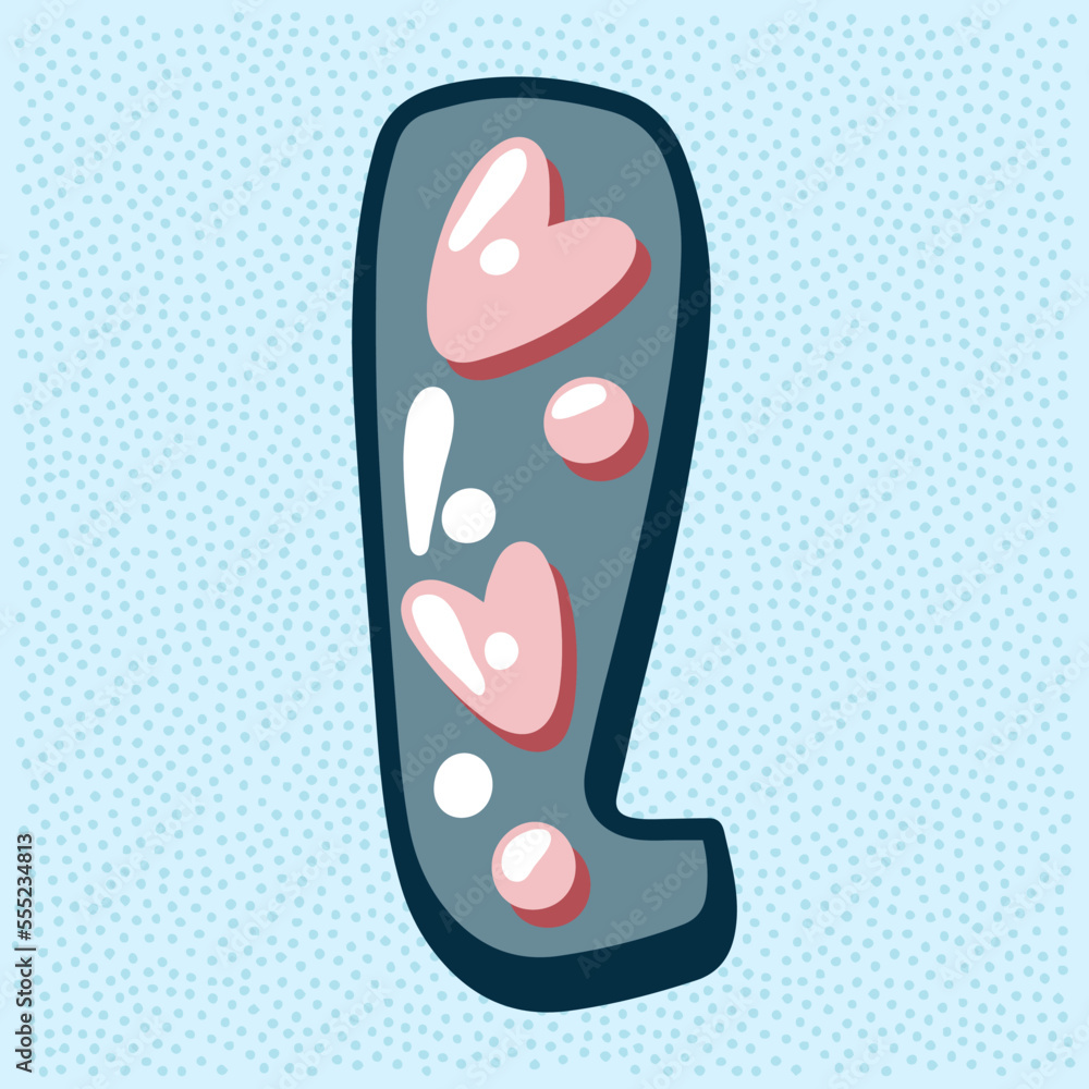 Love bubble alphabet with heart text, letter L Love bubble alphabet with heart text, letter L