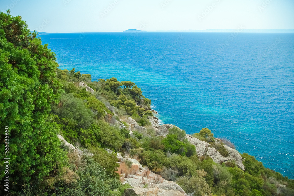 A beautiful sea in greece on nature background