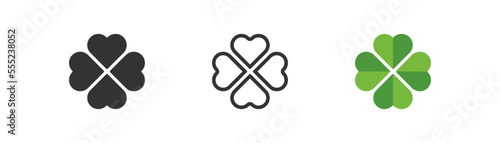 Valokuva Clover with four leafs icon on light background