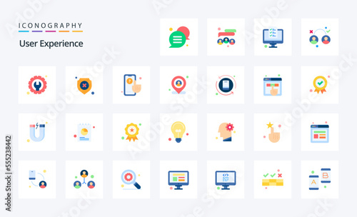 25 User Experience Flat color icon pack