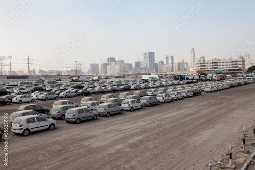 A lot of used cars on junk car market in Sharjah UAE © 279photo