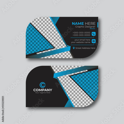 Die-cut business card with rounded corners and leaf shape