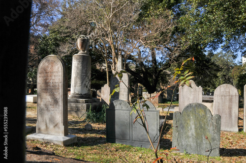 gravestones in cemetery ,Charleston ,South Carolina USA