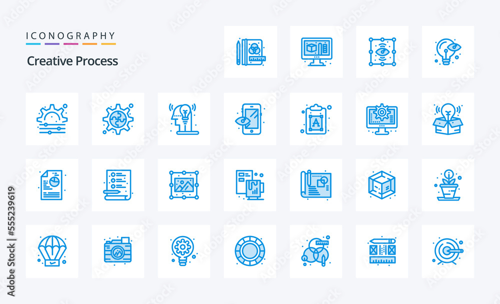 25 Creative Process Blue icon pack