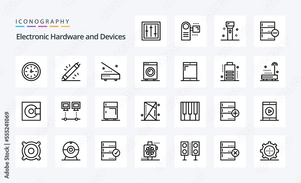 25 Devices Line icon pack