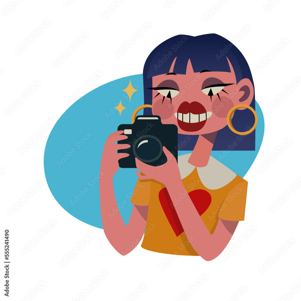 A photographer, from a series of illustration dedicated to pofession A photographer, from a series of illustration dedicated to pofession