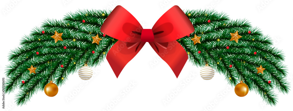 Guirnalda navideña serie de árbol de navidad decoración, corona Stock ...
