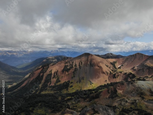 Red mountain landscape in Chilcotins in British Columbia