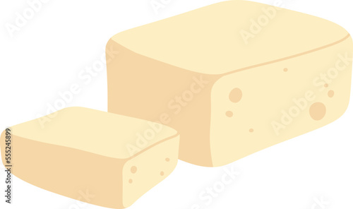 Tofu flat icon Vegetarian soy food supplements