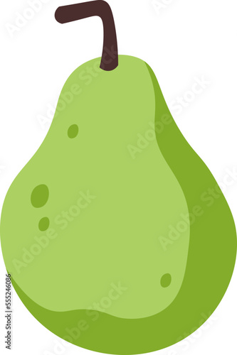 Green pear flat icon Balanced nutrition Tasty lunch snack