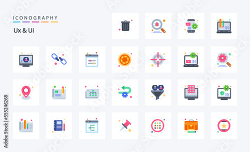 25 Ux And Ui Flat color icon pack