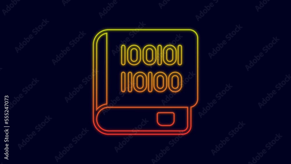 Glowing neon line Books about programming icon isolated on blue background. Programming language concept. PHP, CSS, XML, HTML, Javascript learning. 4K Video motion graphic animation Glowing neon line Books about programming icon isolated on blue background. Programming language concept. PHP, CSS, XML, HTML, Javascript learning. 4K Video motion graphic animation