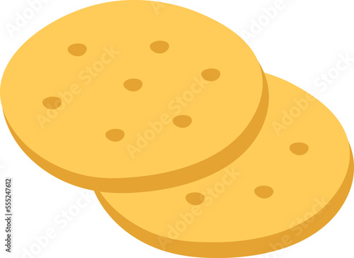Tasty cookies flat icon Sweet snack for lunch