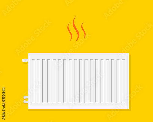 Radiator. Heating battery. Heating concept. Heater. Vector illustration.