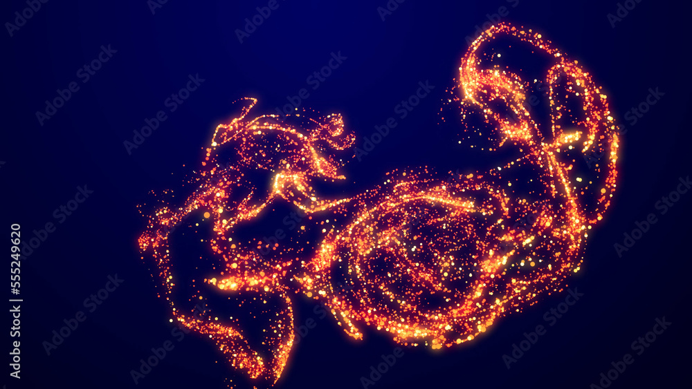 particle background like confetti in oil. 3d render of magic fiery golden sparkles glisten and shine, swirling in viscous liquid, colorful shimmering in the light.