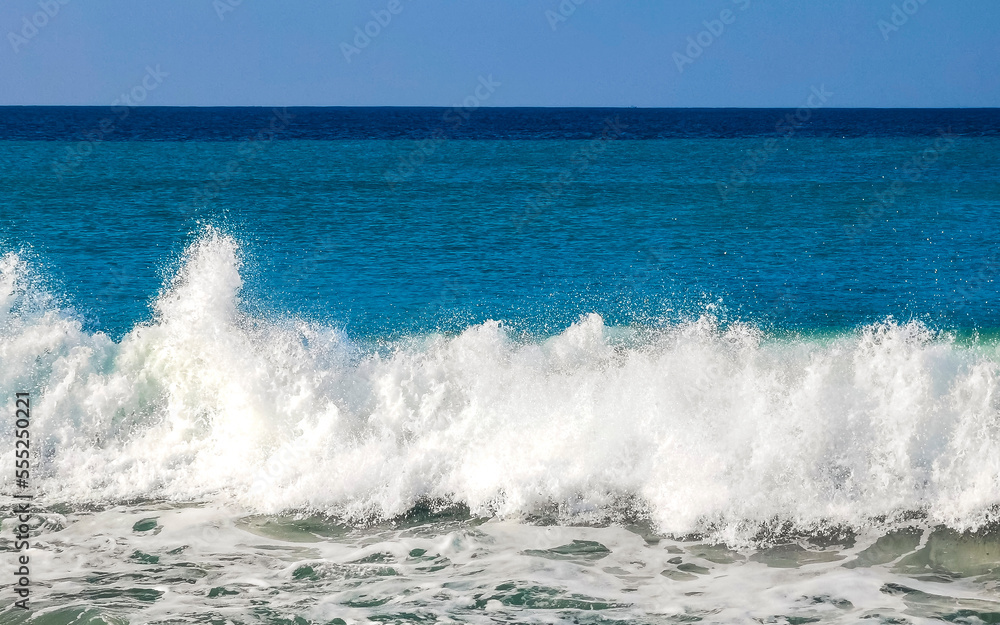 Extremely huge big surfer waves at beach Puerto Escondido Mexico.