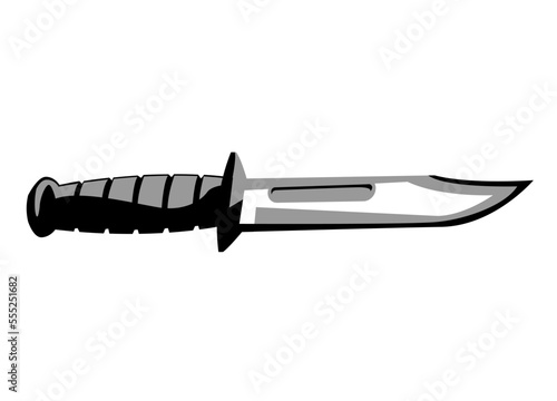 Military knife. Bayonet. USMC Ka-Bar. Vector image for prints, poster and illustrations.