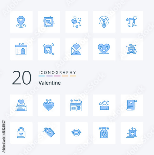 20 Valentine Blue Color icon Pack like avatar man calendar songs fm