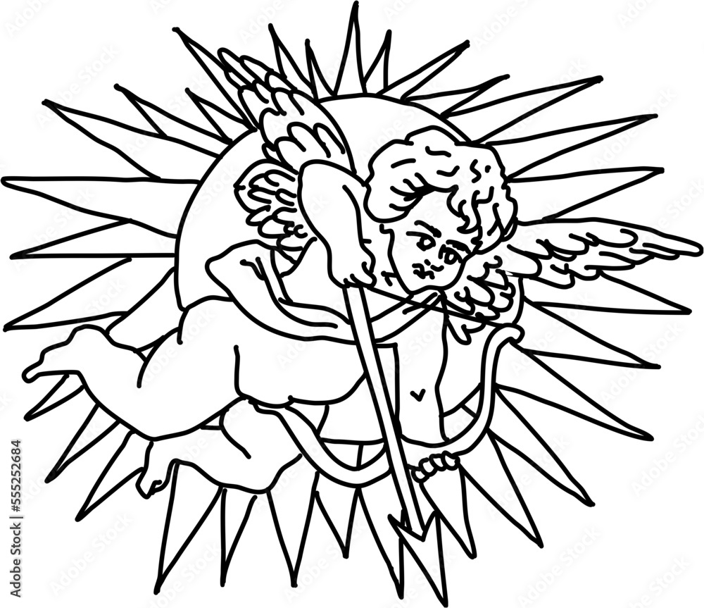 Tarot Marseille Middle Age Major Arcana vector lineart the lovers L’amovrevx amor angel cupid Tarot Marseille Middle Age Major Arcana vector lineart the lovers L’amovrevx amor angel cupid