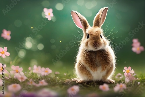 Cute Easter Bunny in a Fiel...