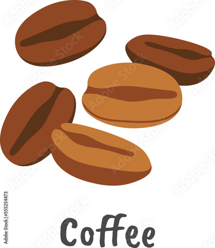 Coffee beans flat icon Tropical grains Plants cultivation