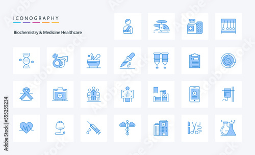 25 Biochemistry And Medicine Healthcare Blue icon pack